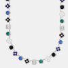 Iced Jewellery | cernucci Iced Jewellery Blue Multi Gem U0026 Motif Chain - White