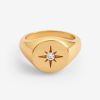 Rings | cernucci Rings Star Gemstone Signet Ring - Gold