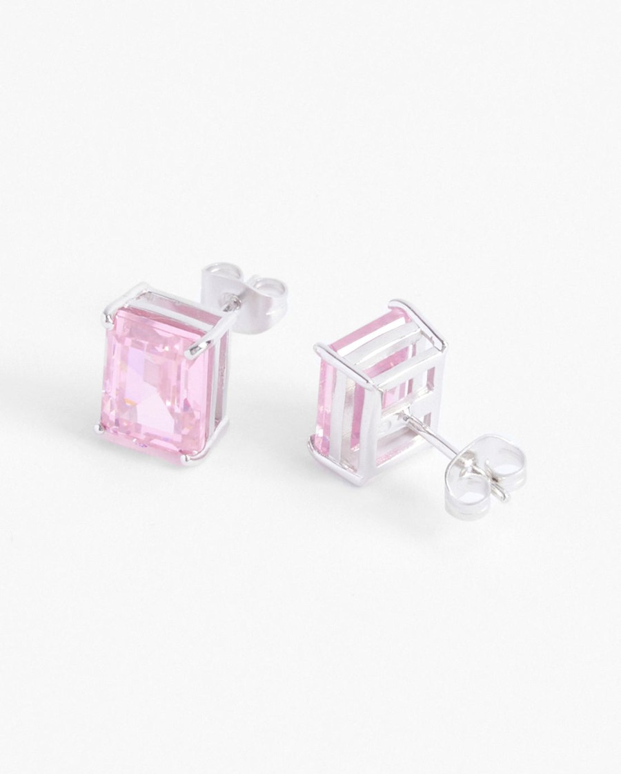 Earrings | JWL-EAR Earrings Hot Pink Baguette Stud Earrings