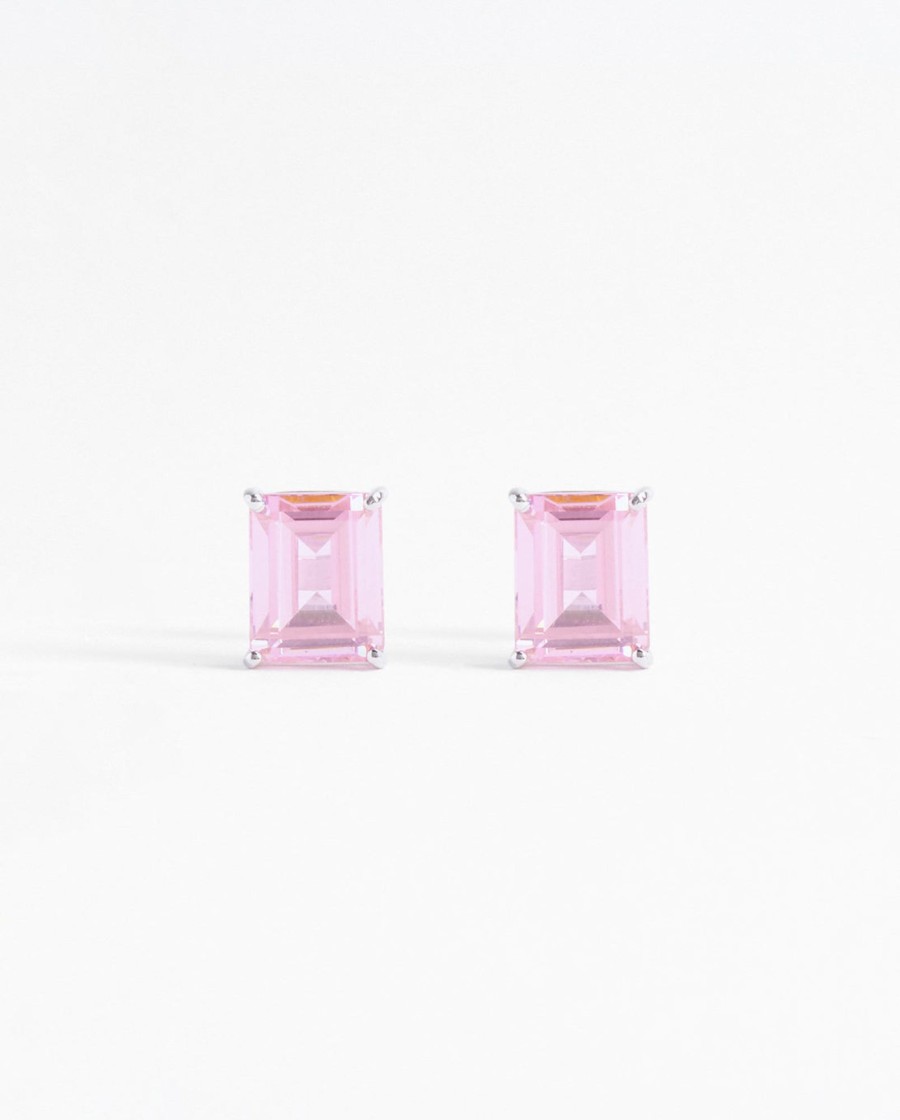 Earrings | JWL-EAR Earrings Hot Pink Baguette Stud Earrings