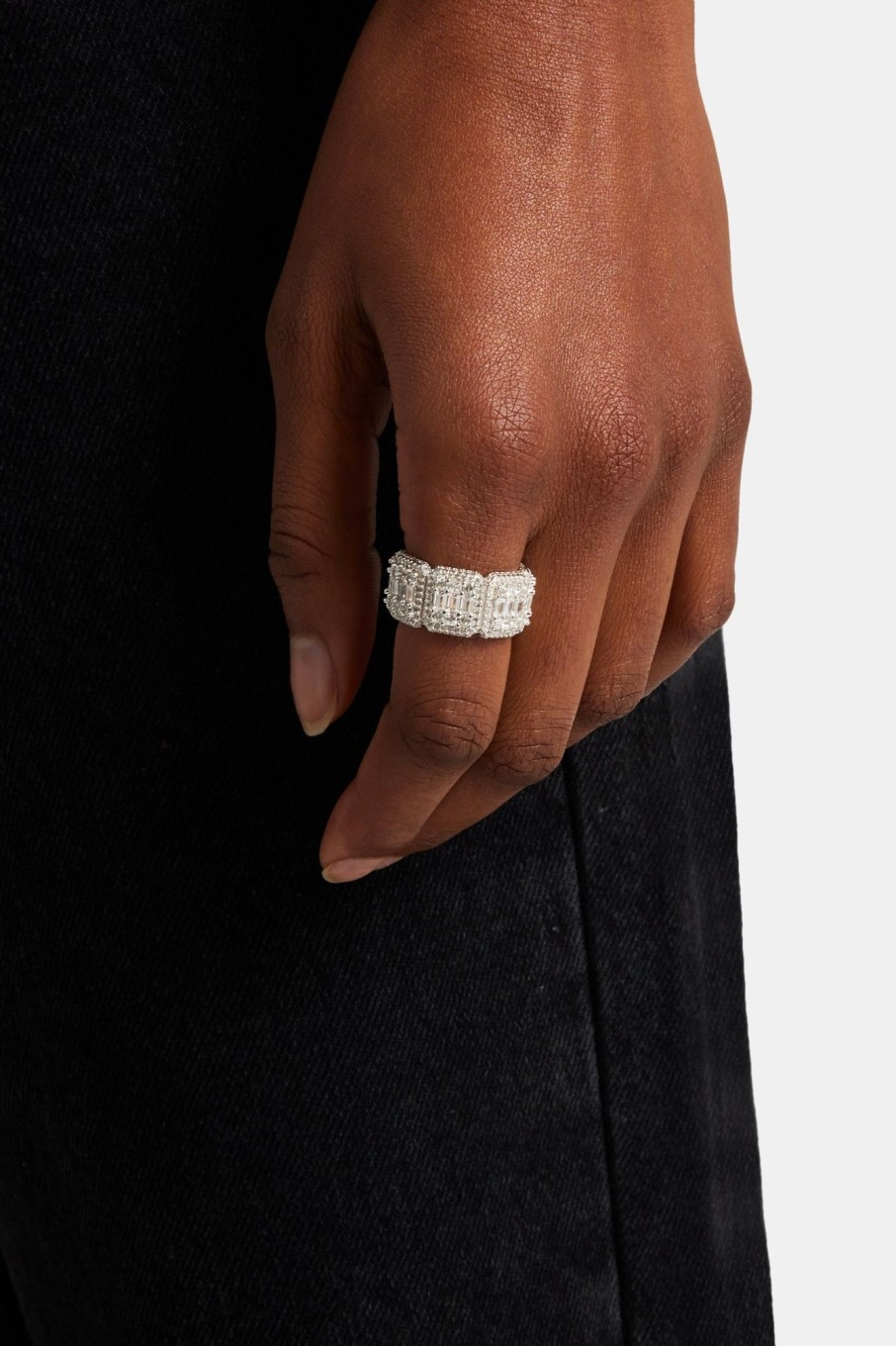 Iced Jewellery | JWL-RNG Iced Jewellery Clustered Ring - White