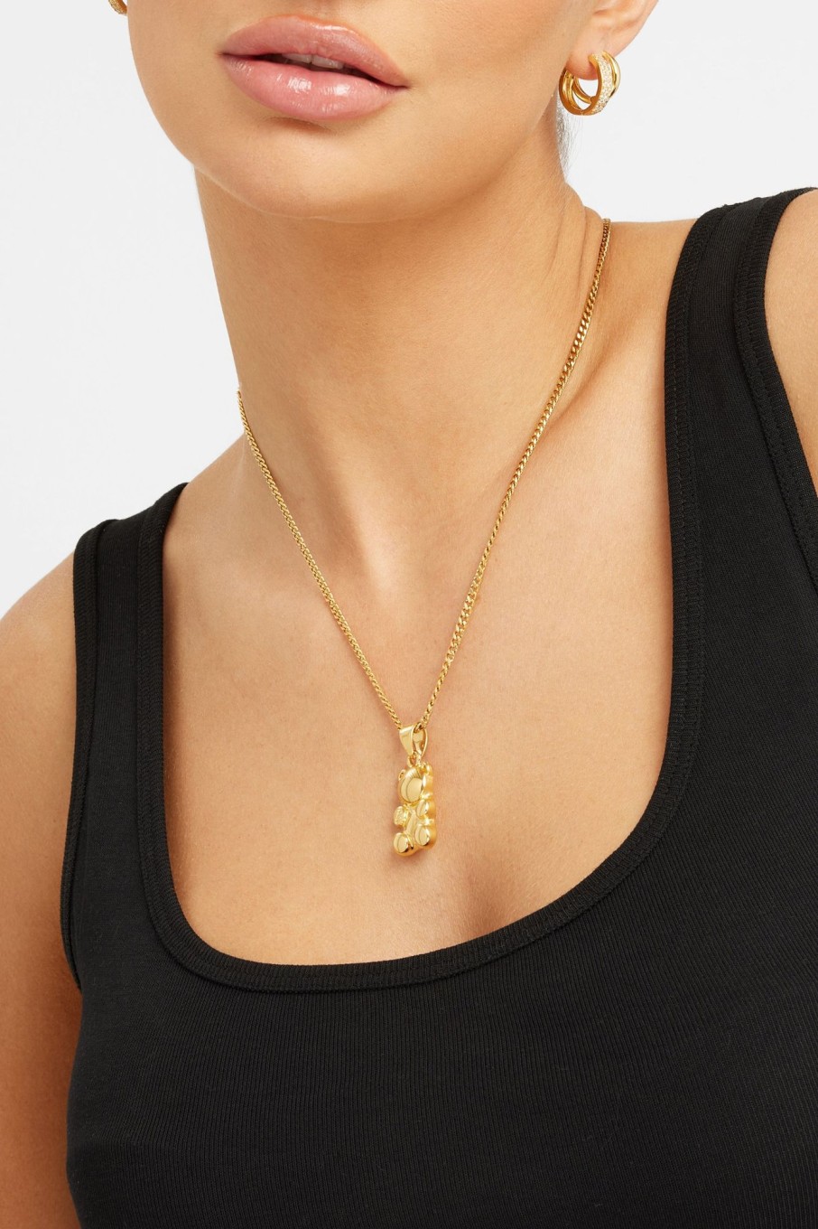 Necklaces | cernucci Necklaces 3Mm Cernucci Bear Cuban Chain Necklace - Gold