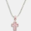 Pendants | cernucci Pendants 35Mm Iced Pink Cz Baguette Cross Pendant