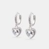 Iced Jewellery | JWL-EAR Iced Jewellery Heart Drop Earrings - White