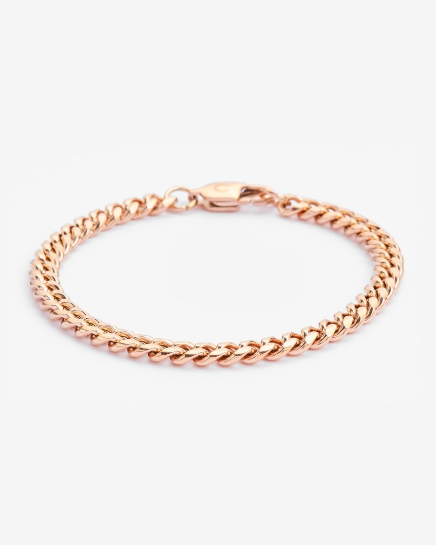 Bracelets & Bangles | JWL-BRA Bracelets & Bangles 5Mm Miami Cuban Bracelet - Rose Gold