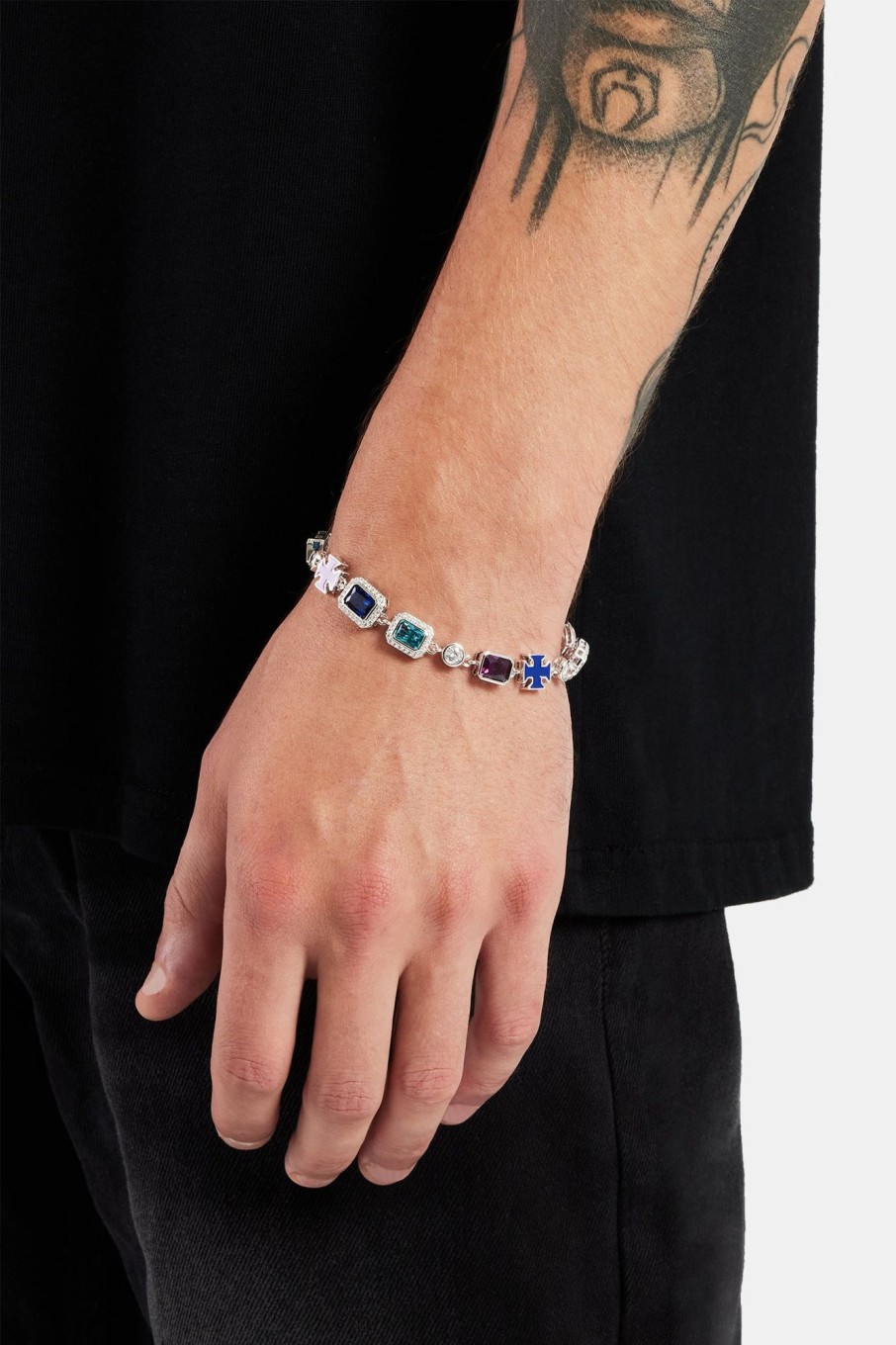 Cernucci X Phil Foden | cernucci Cernucci X Phil Foden Multi Gemstone Motif Bracelet - Blue