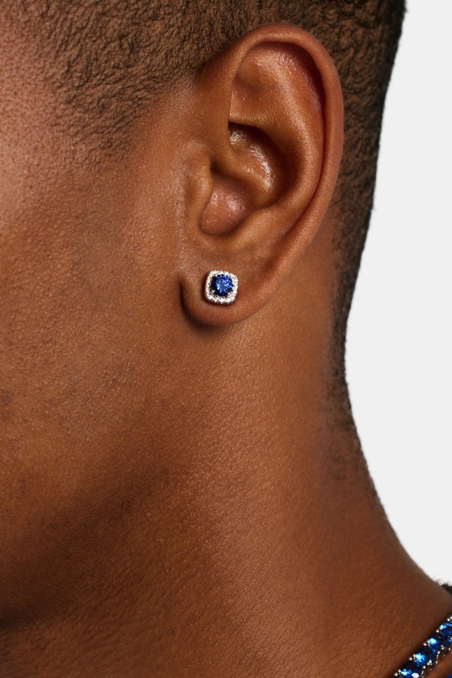 Cernucci X Phil Foden | cernucci Cernucci X Phil Foden 7Mm Iced Cobalt Cluster Stud Earrings