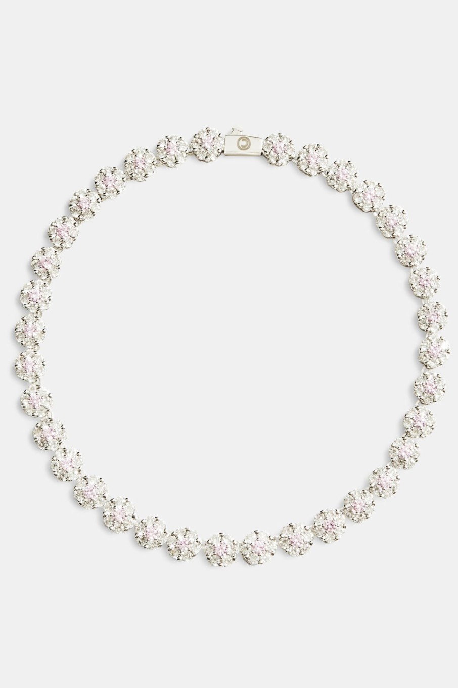 Iced Jewellery | JWL-NECK Iced Jewellery 9Mm Iced Cz Clear Flower Tennis Choker