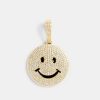 Pendants | cernucci Pendants Large Gold Plated Iced Cz Happy Face Pendant