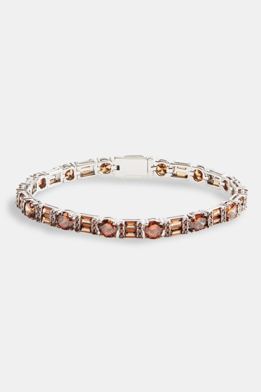 Iced Jewellery | cernucci Iced Jewellery 7Mm Iced Cz Chocolate Round U0026 Rectangle Mix Tennis Bracelet