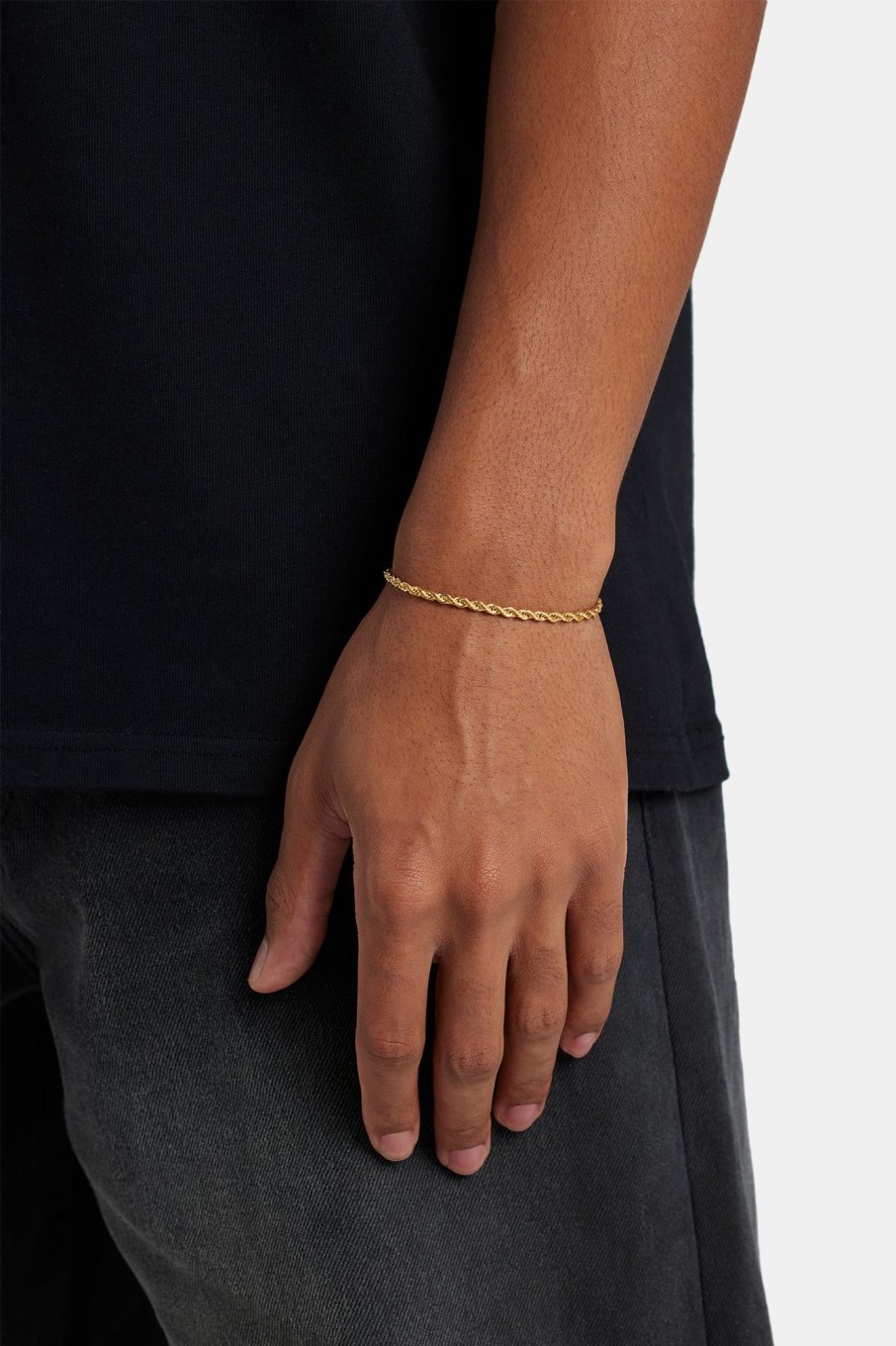 Bracelets & Bangles | JWL-BRA Bracelets & Bangles 3Mm Rope Bracelet - Gold