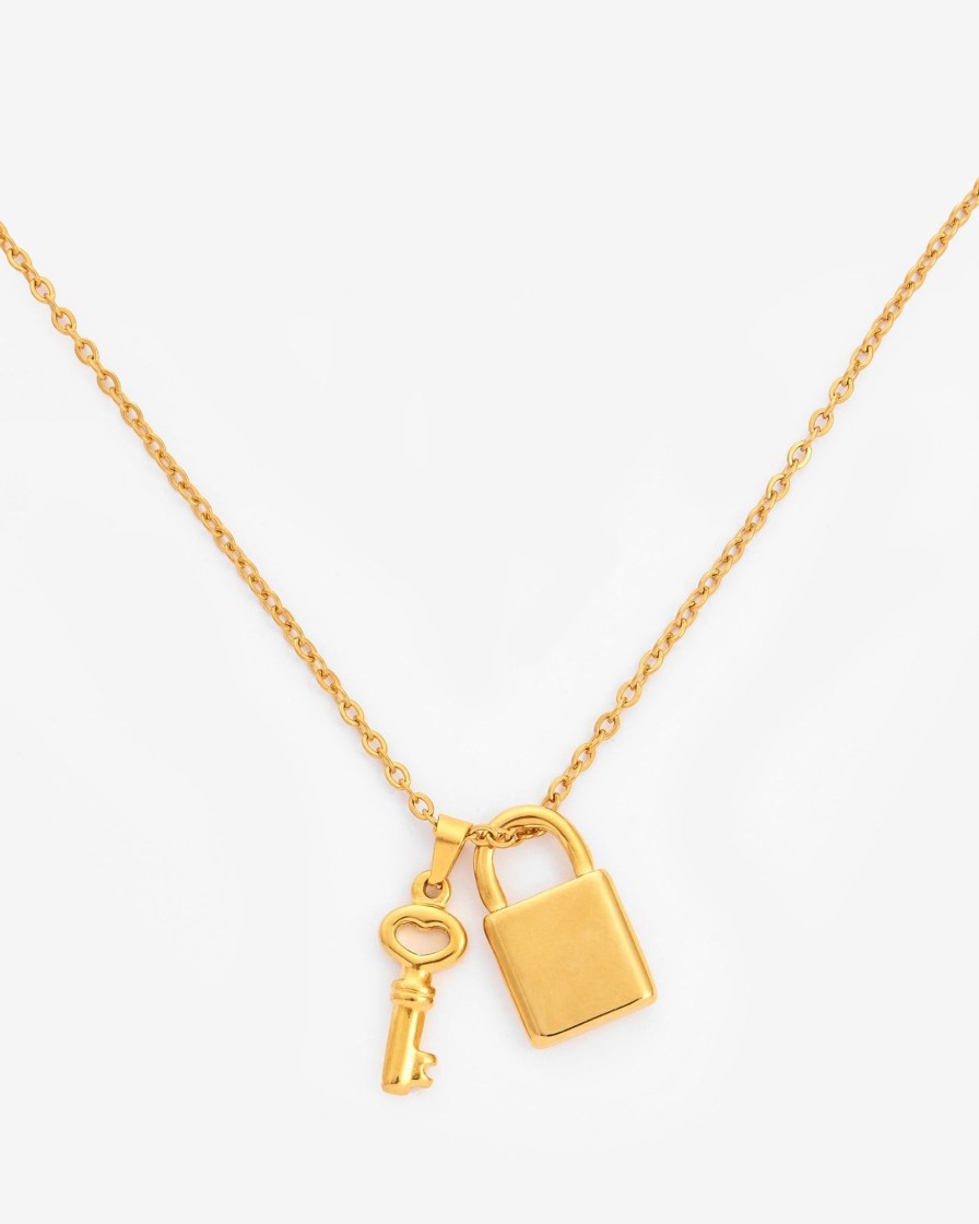 Necklaces | JWL-NECK Necklaces Lock And Key Necklace - Gold