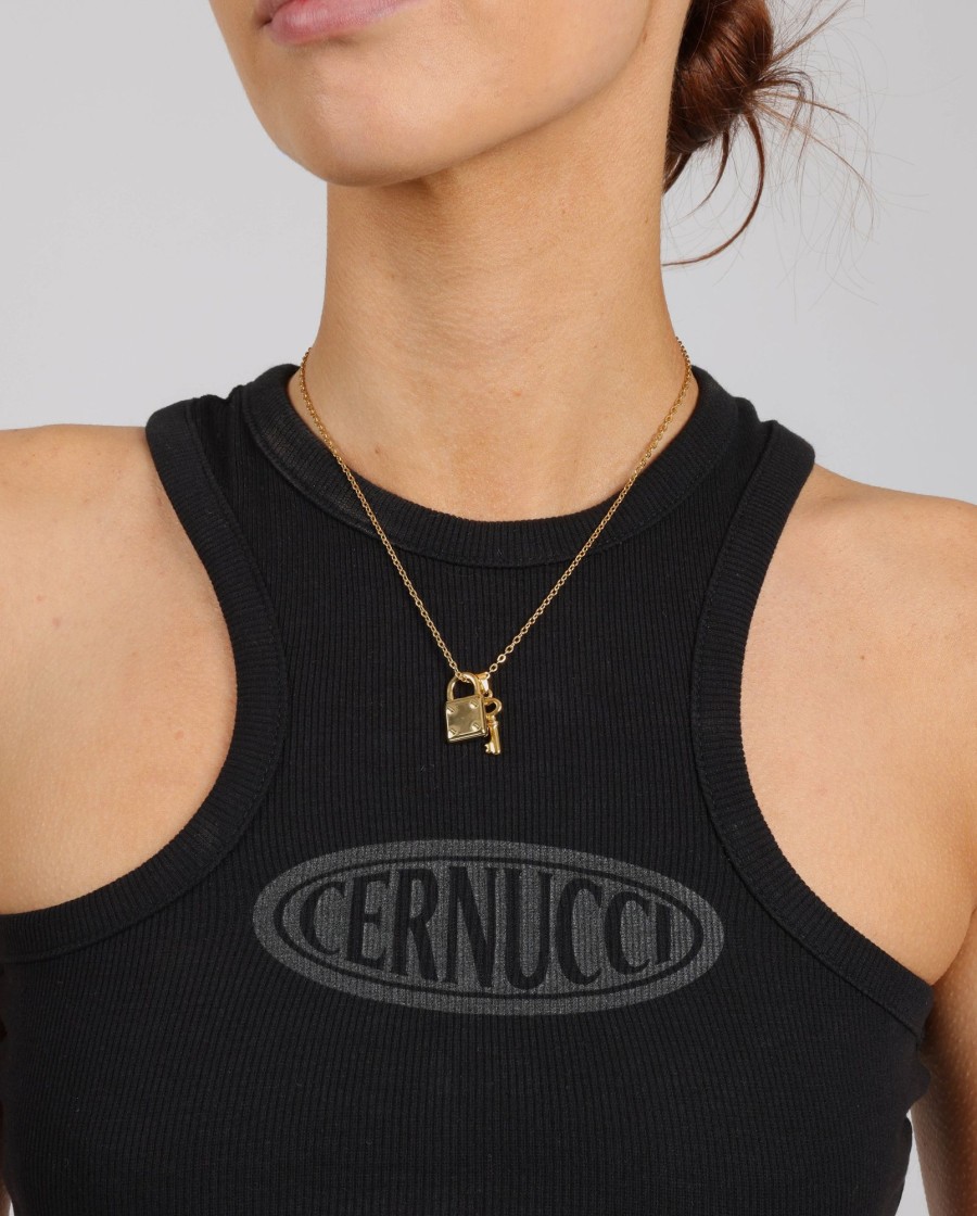 Necklaces | JWL-NECK Necklaces Lock And Key Necklace - Gold