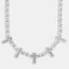 Cross Jewellery | cernucci Cross Jewellery Infinity Link Baguette Cross Chain - White