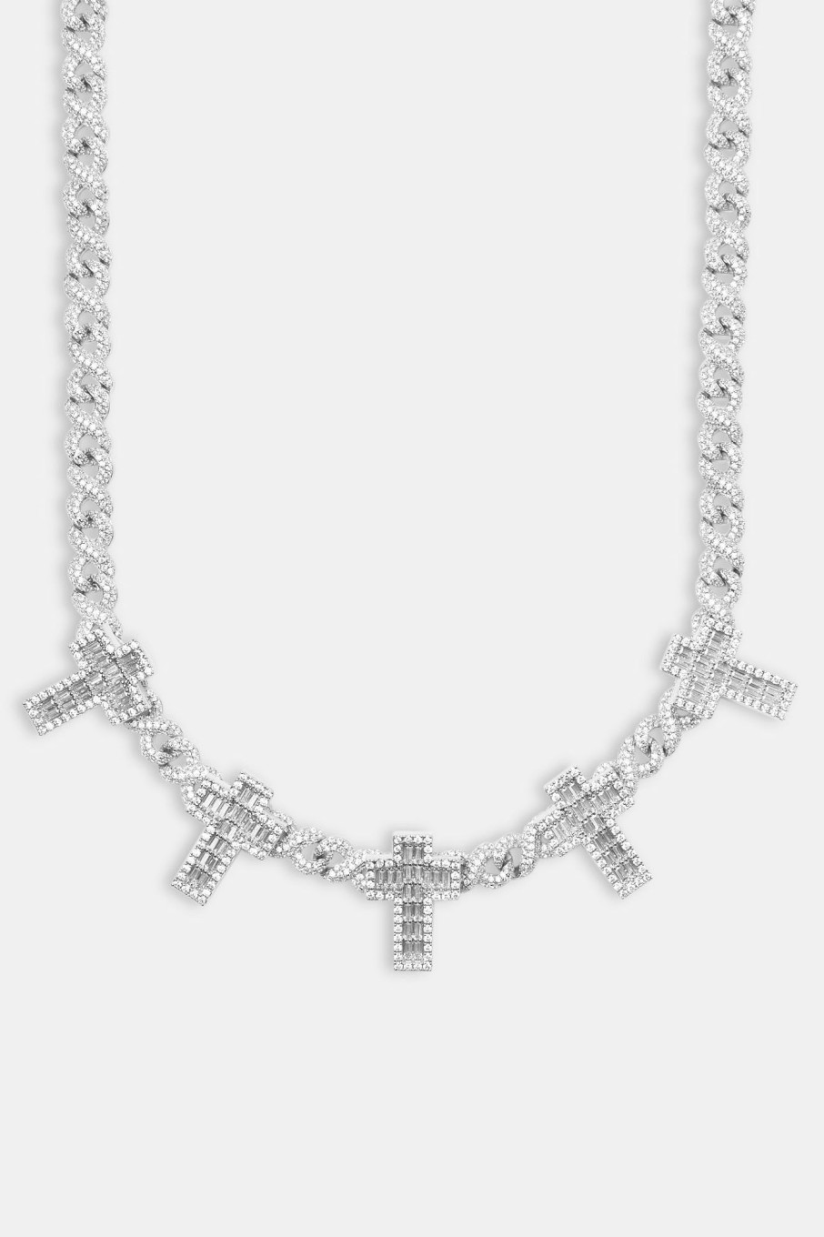 Cross Jewellery | cernucci Cross Jewellery Infinity Link Baguette Cross Chain - White