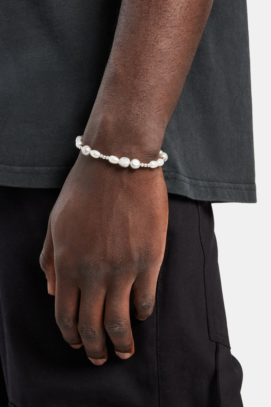 Pearl Necklaces & Bracelets | cernucci Pearl Necklaces & Bracelets Metallic Freshwater Pearl Ice Ball Bead Bracelet - White