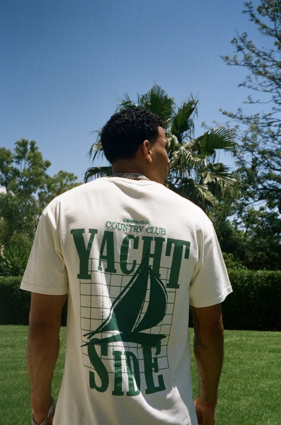 T-Shirts & Vests | cernucci T-Shirts & Vests Oversized Yacht Graphic T-Shirt - Ecru