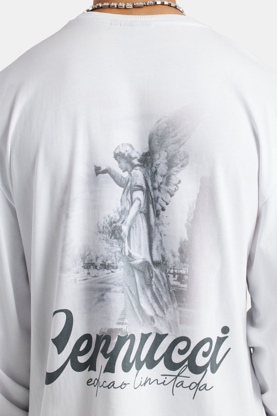 T-Shirts & Vests | cernucci T-Shirts & Vests Oversized Long Sleeve Statue Printed T-Shirt - White