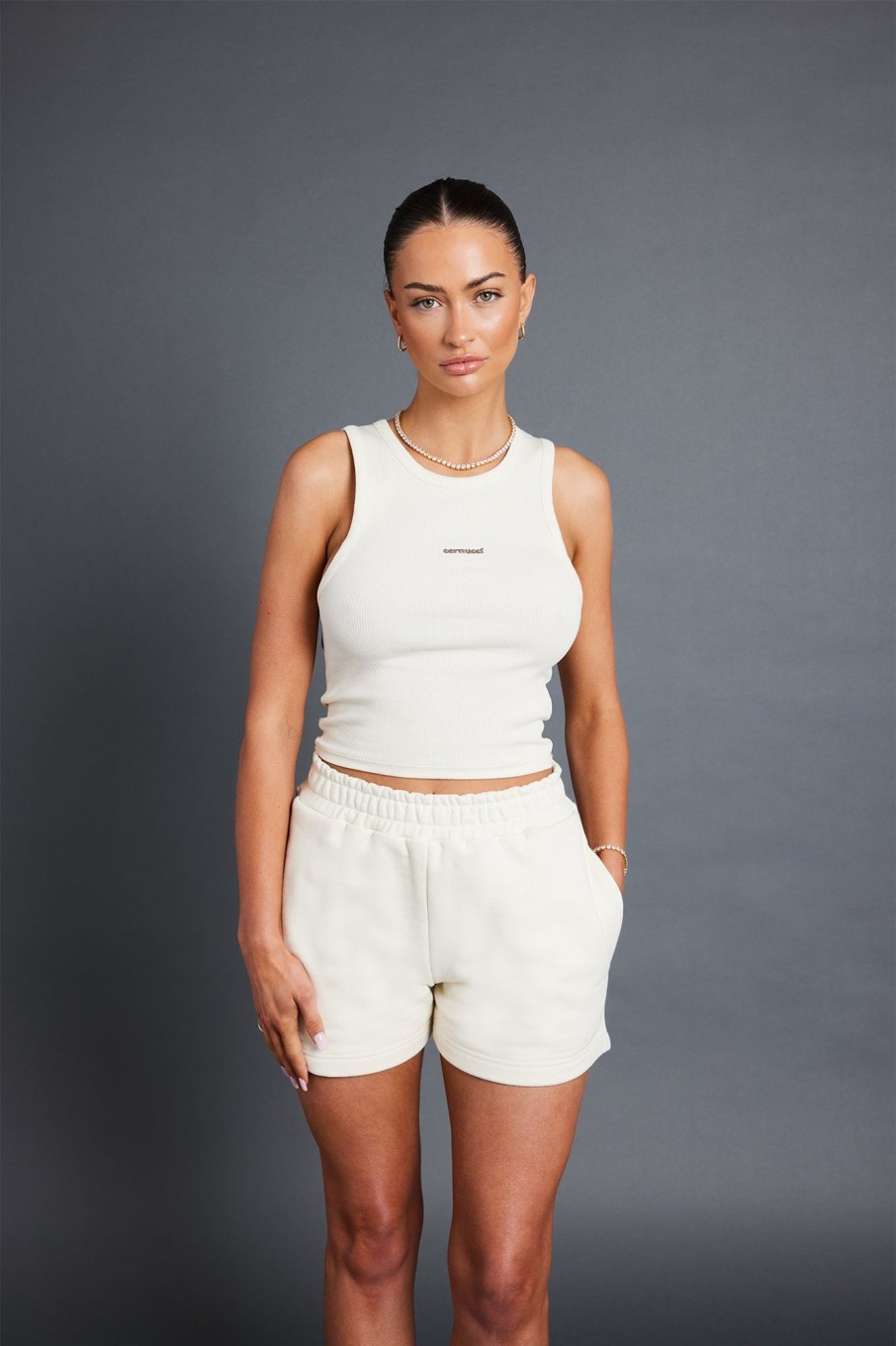 T-Shirts & Tops | CLO-TOP-CROP T-Shirts & Tops Ribbed Vest - Cream