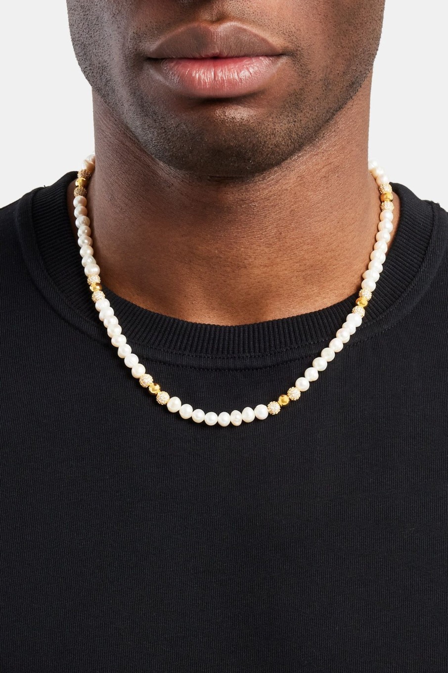 Pearl Necklaces & Bracelets | cernucci Pearl Necklaces & Bracelets Baroque Freshwater Pearl Gold Ice Ball Necklace - Gold