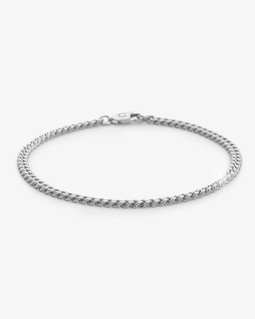 Bracelets & Bangles | JWL-BRA Bracelets & Bangles 925 3Mm Cuban Bracelet - Silver