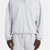 Hoodies & Sweatshirts | cernucci Hoodies & Sweatshirts Half Zip Sweatshirt - Light Grey Marl