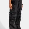 Jeans | cernucci Jeans Acid Wash Baggy Cargo Jeans - Black