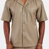 Shirts | CLO-TOP-SHIR Shirts Faux Leather Shirt With Pocket - Taupe