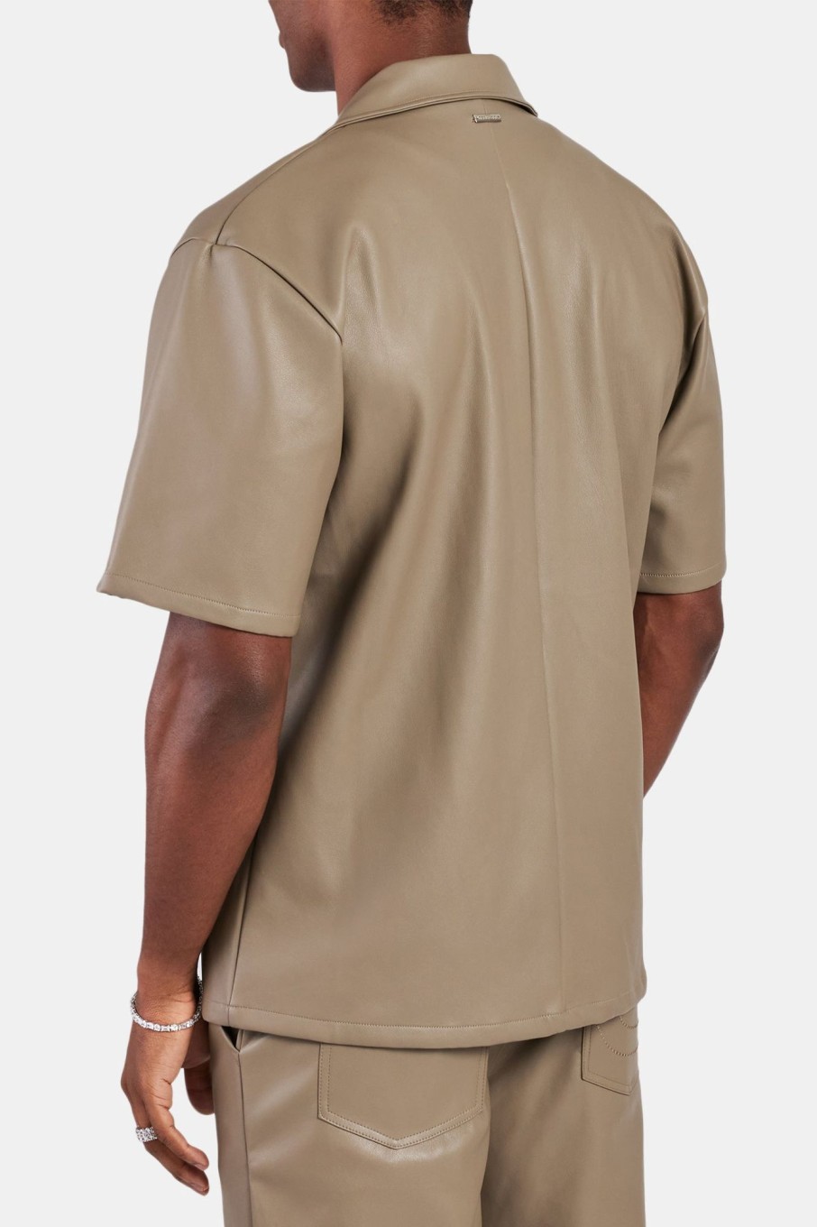 Shirts | CLO-TOP-SHIR Shirts Faux Leather Shirt With Pocket - Taupe