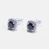 Iced Jewellery | JWL-EAR Iced Jewellery 7Mm Black Iced Cluster Stud Earrings