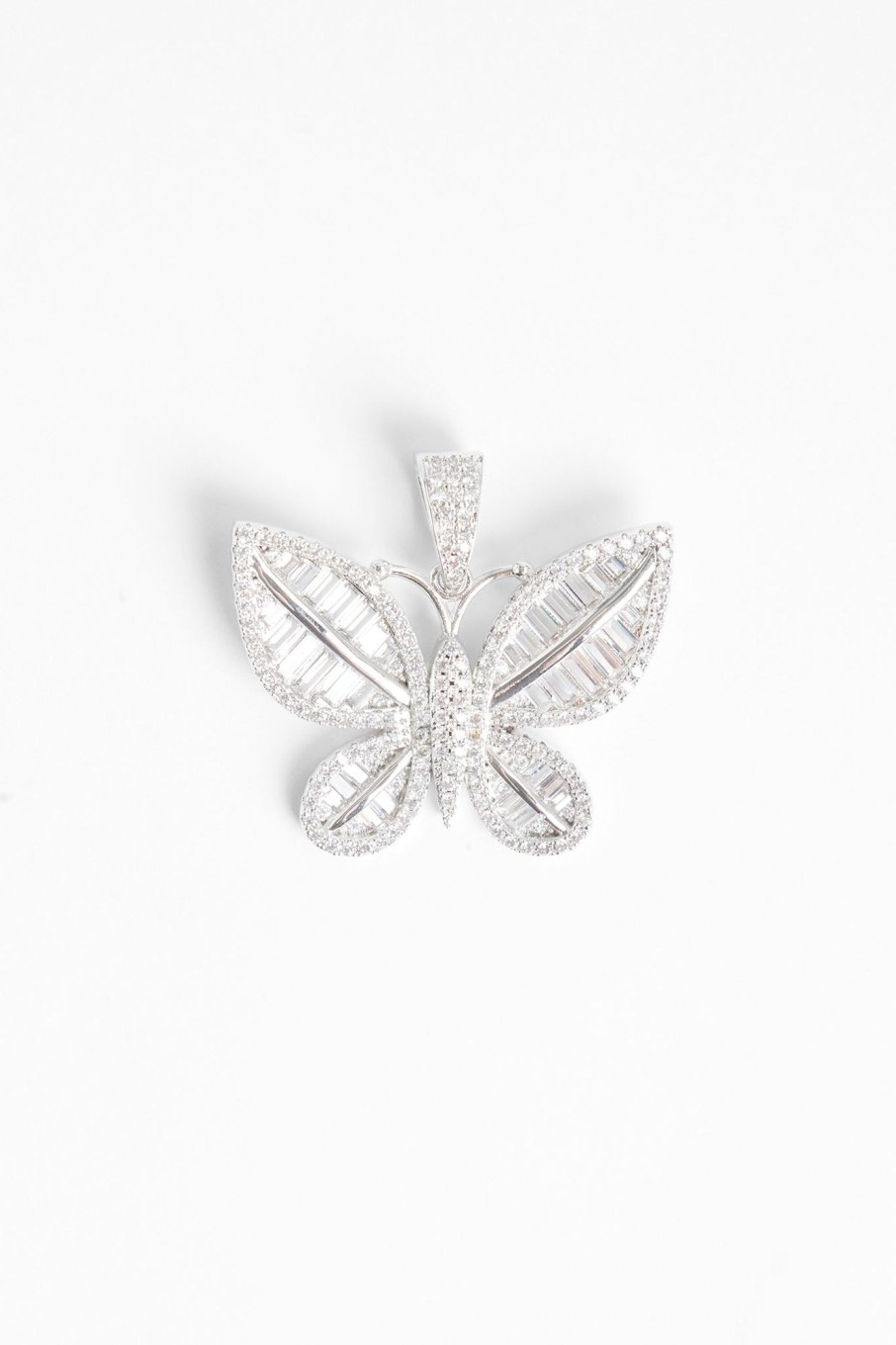 Pendants | cernucci Pendants Iced Baguette Cz Butterfly Pendant