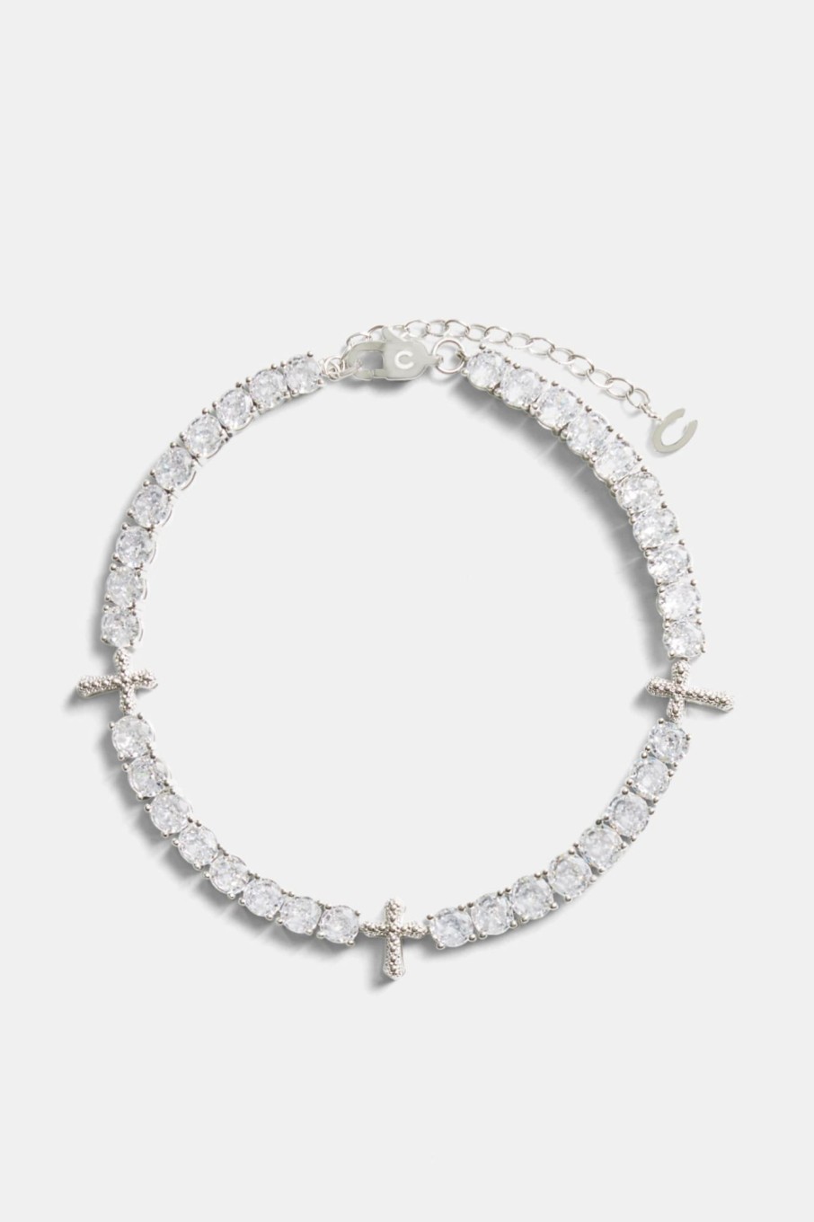 Anklets | cernucci Anklets Iced Cz Cross Tennis Anklet 8+2