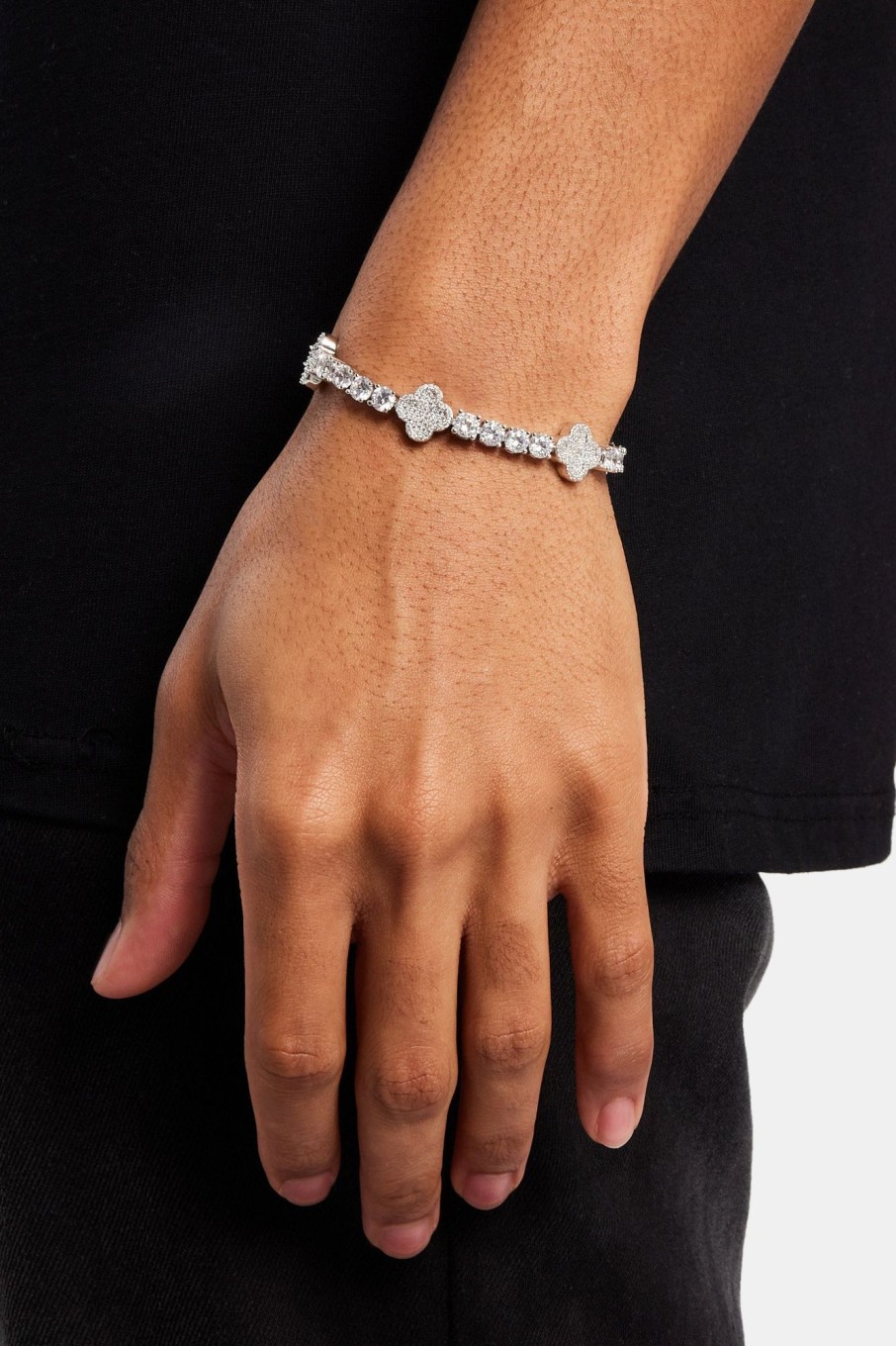 Iced Jewellery | cernucci Iced Jewellery Iced Motif Tennis Bracelet - White 5Mm