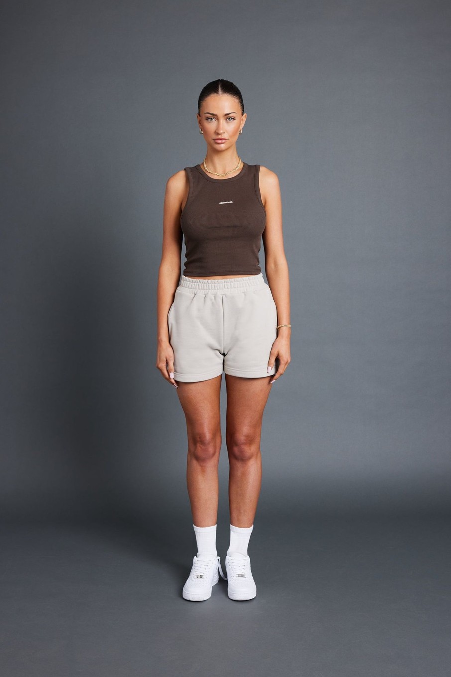 T-Shirts & Tops | CLO-TOP-CROP T-Shirts & Tops Ribbed Vest - Chocolate