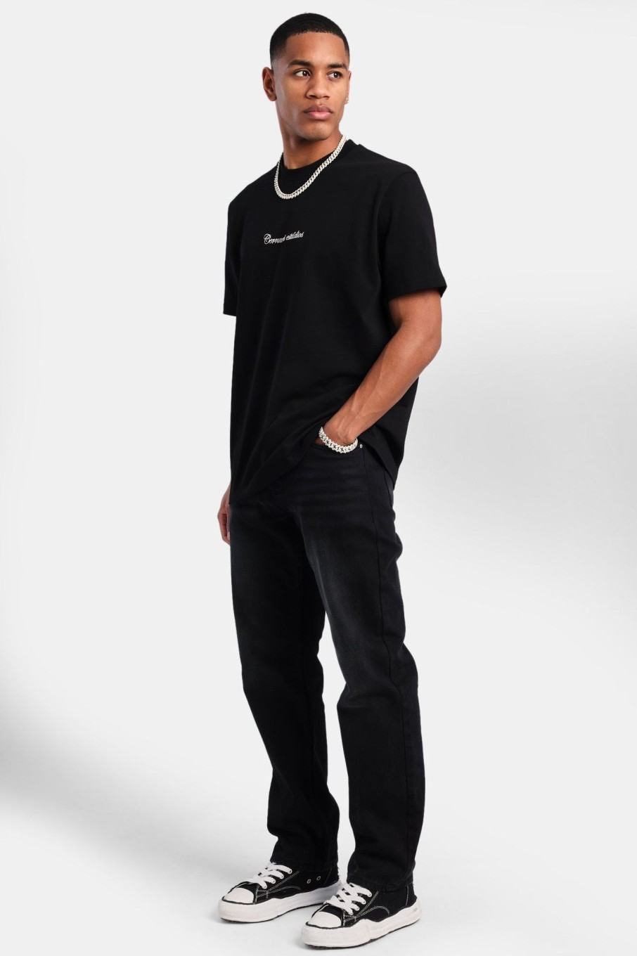 T-Shirts & Vests | cernucci T-Shirts & Vests Cernucci Studios Embroidered T-Shirt - Black