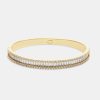 Iced Jewellery | JWL-BRA Iced Jewellery Baguette Stone Bangle - Gold 8Mm