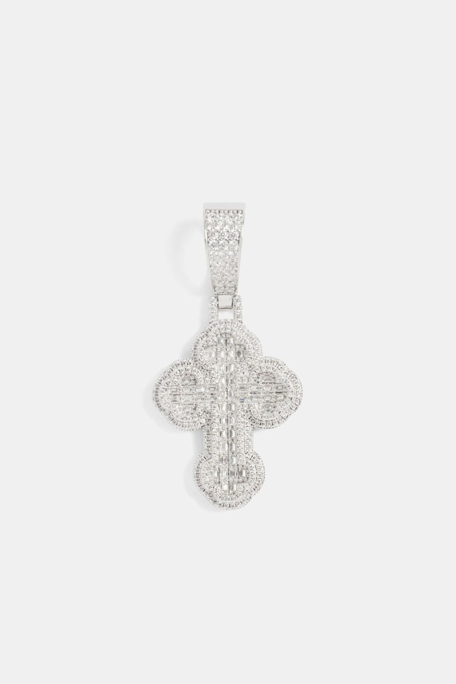 Cross Jewellery | cernucci Cross Jewellery 35Mm Iced Cz Rounded Cross Pendant