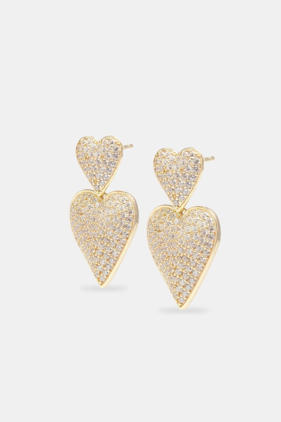 Earrings | JWL-EAR Earrings Iced Oversized Heart Drop Earrings