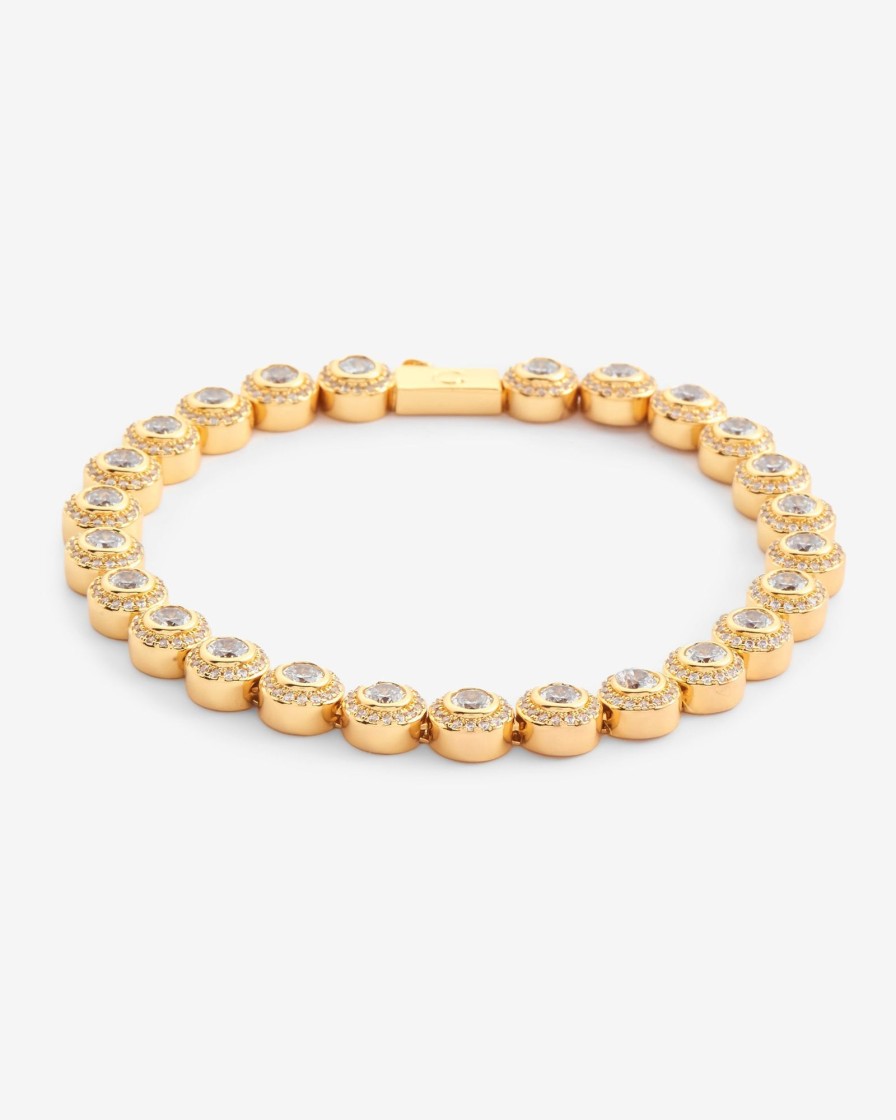 Bracelets & Bangles | JWL-BRA Bracelets & Bangles 8Mm Round Clustered Tennis Bracelet - Gold