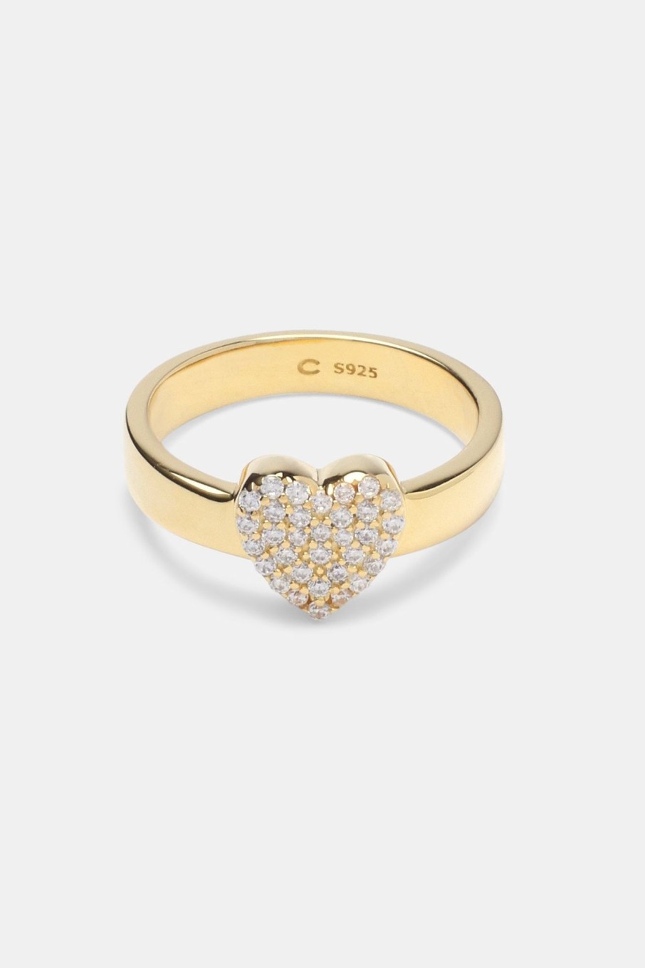 Rings | JWL-RNG Rings Iced Heart Ring - Gold