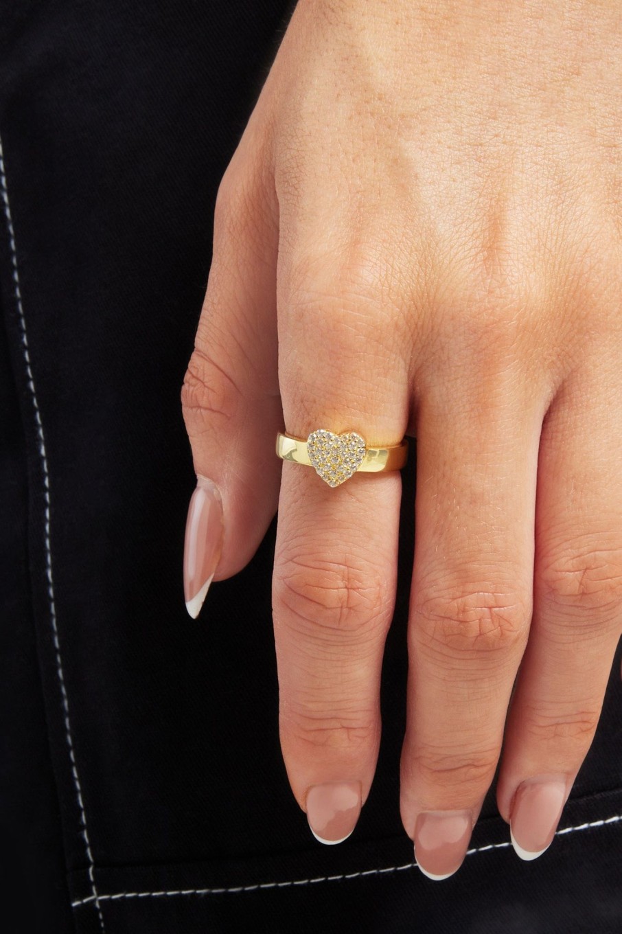 Rings | JWL-RNG Rings Iced Heart Ring - Gold