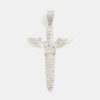 Pendants | cernucci Pendants Large 50Mm Iced Cz Pave Sword Pendant