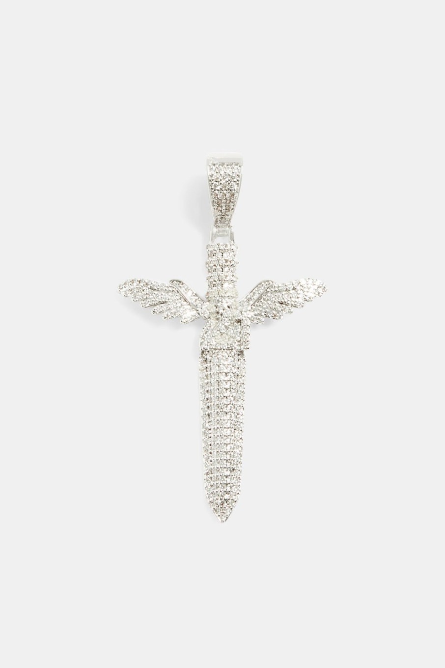 Pendants | cernucci Pendants Large 50Mm Iced Cz Pave Sword Pendant