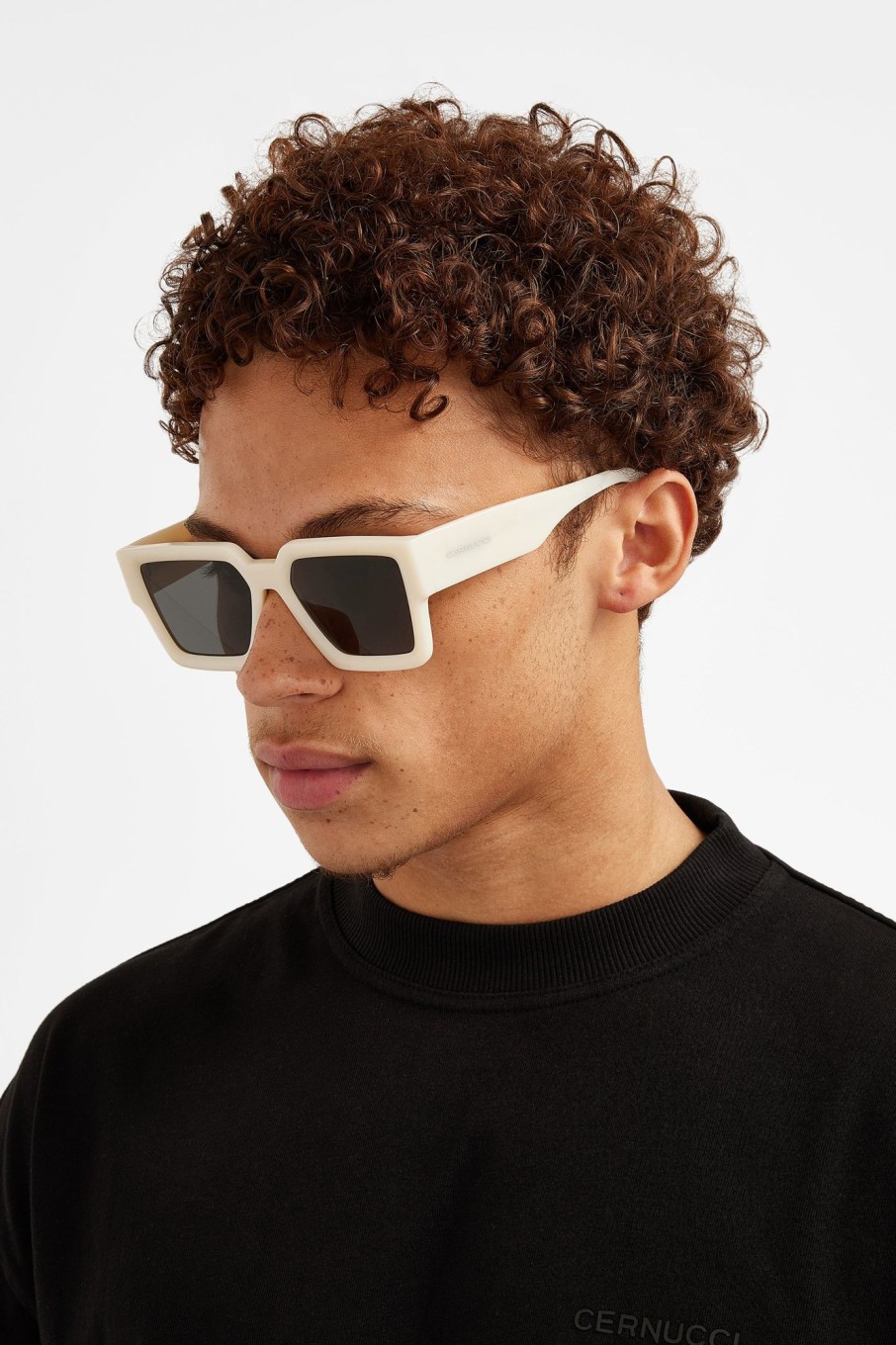 Accessories | CLO-ACC Accessories Oversized Thick Frame Acetate Sunglasses - Ecru