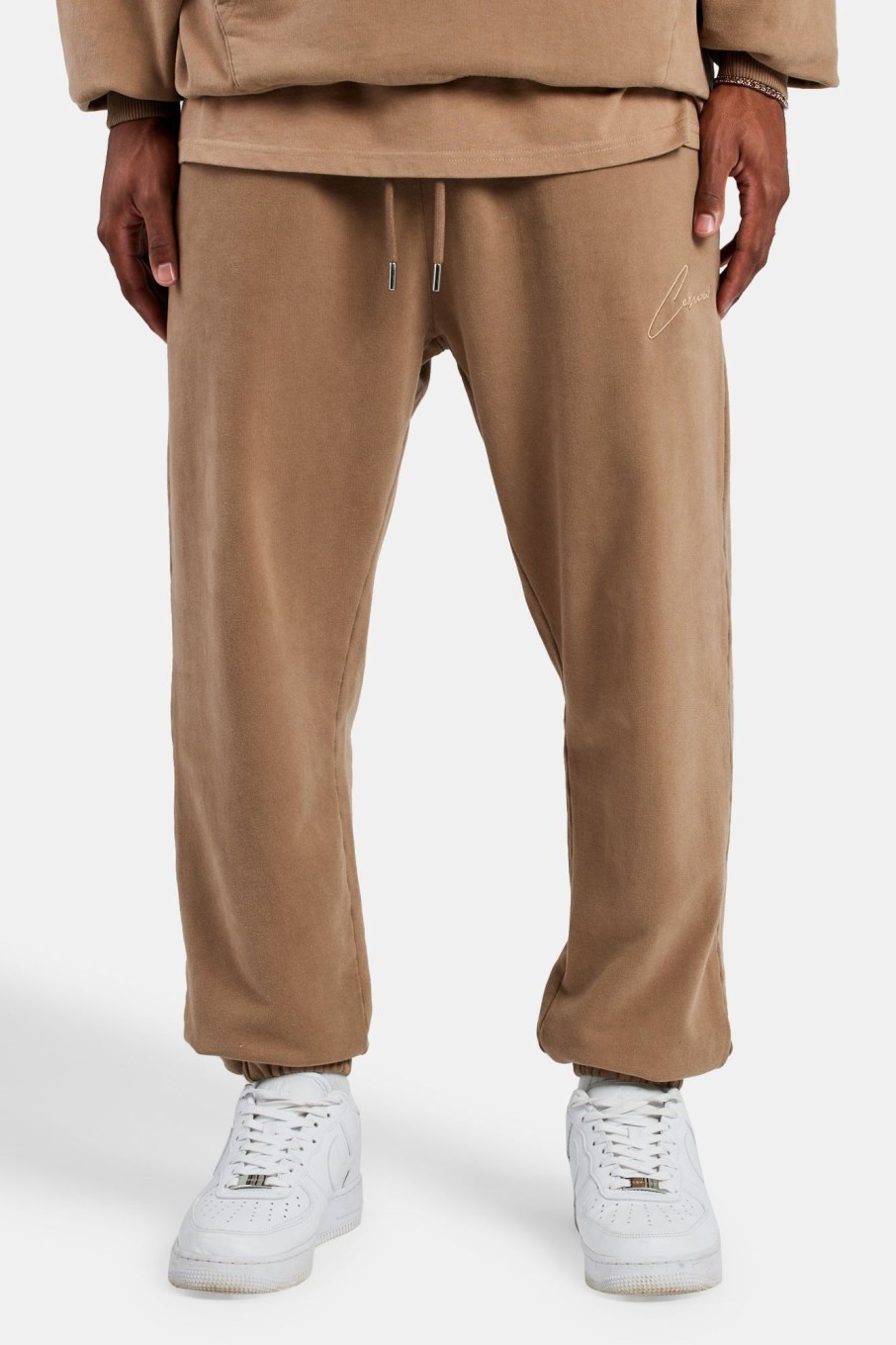 Trousers & Joggers | CLO-BOT-TRO Trousers & Joggers Cernucci Cuffed Jogger - Coffee