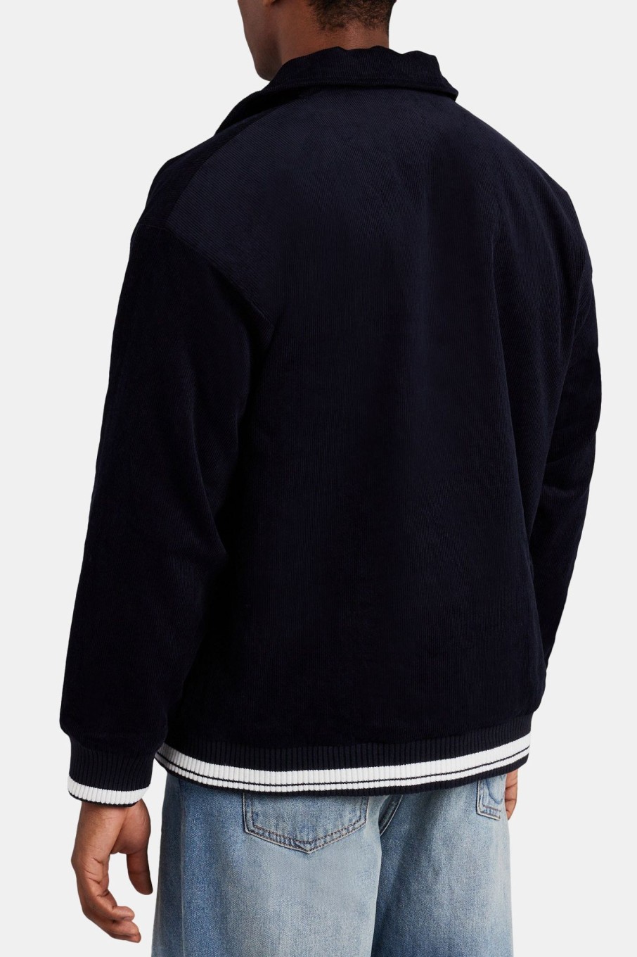 Outerwear | cernucci Outerwear Corduroy Harrington With Sports Rib - Navy