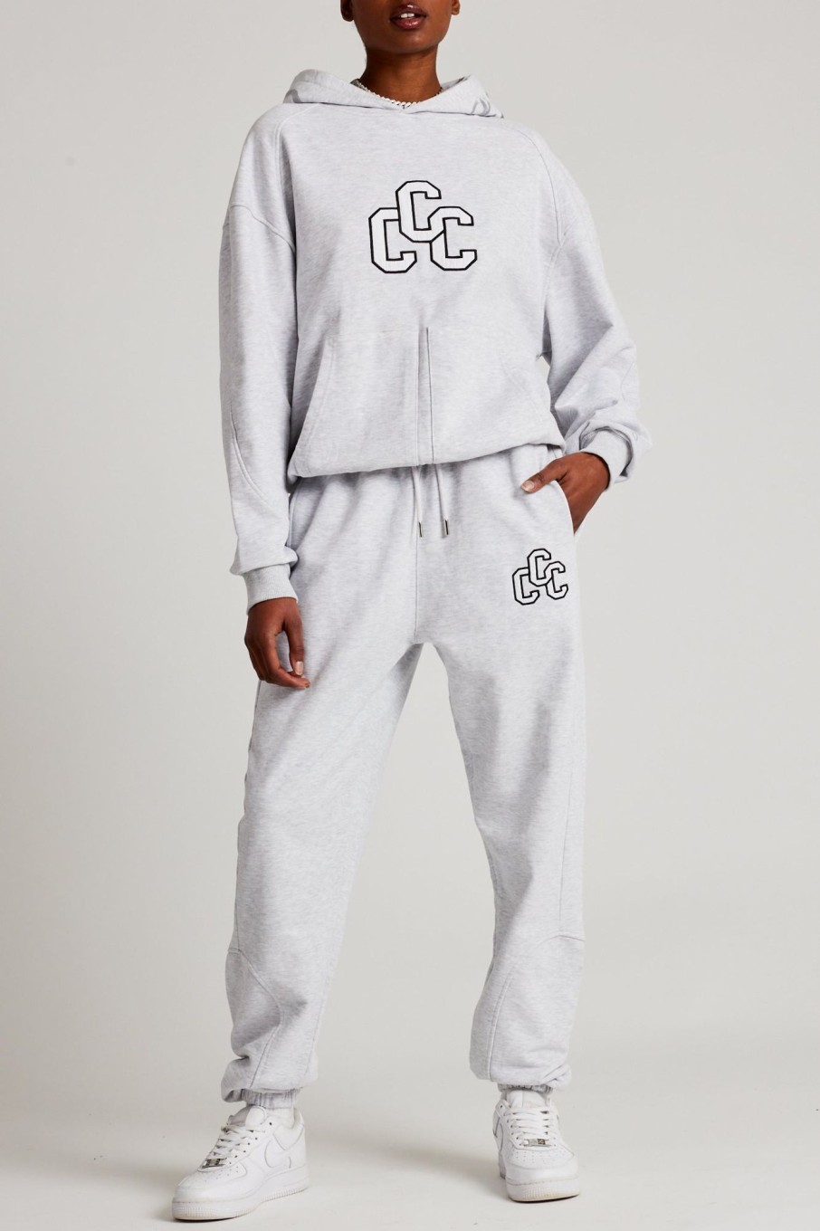 Hoodies & Sweatshirts | CLO-TOP-HS-HOOD Hoodies & Sweatshirts Ccc Applique Varsity Hoodie - Grey Marl