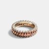 925 Sterling Silver | cernucci 925 Sterling Silver Baguette Band Ring - Coffee