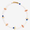 Pearls | JWL-CHN-PRL Pearls Multicoloured Mixed Pearl And Shard Necklace - Gold