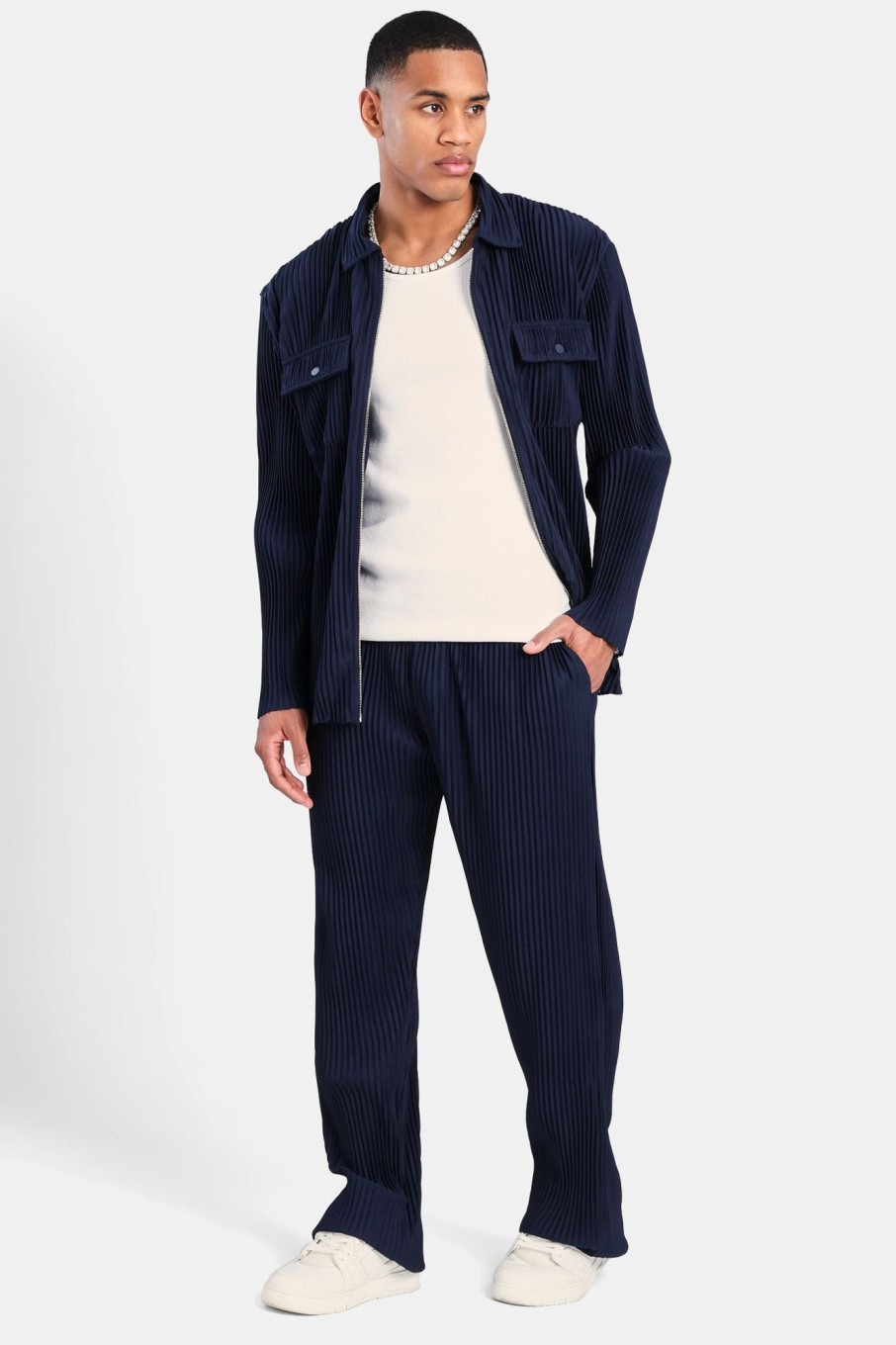 Outerwear | cernucci Outerwear Pleated Utility Jacket - Navy